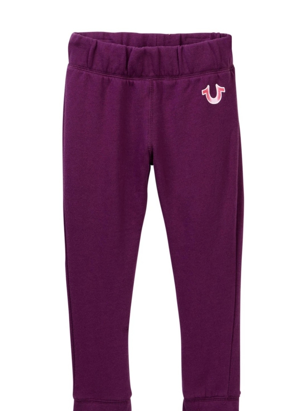True Religion Girls' Plum Logo Knit Leggings